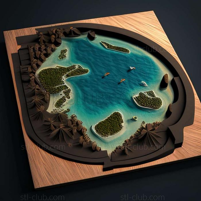 3D model Meedhoo in the Maldives (STL)